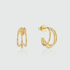 Cordoba Triple Gold Vermeil Hoop Earrings-Auree Jewellery