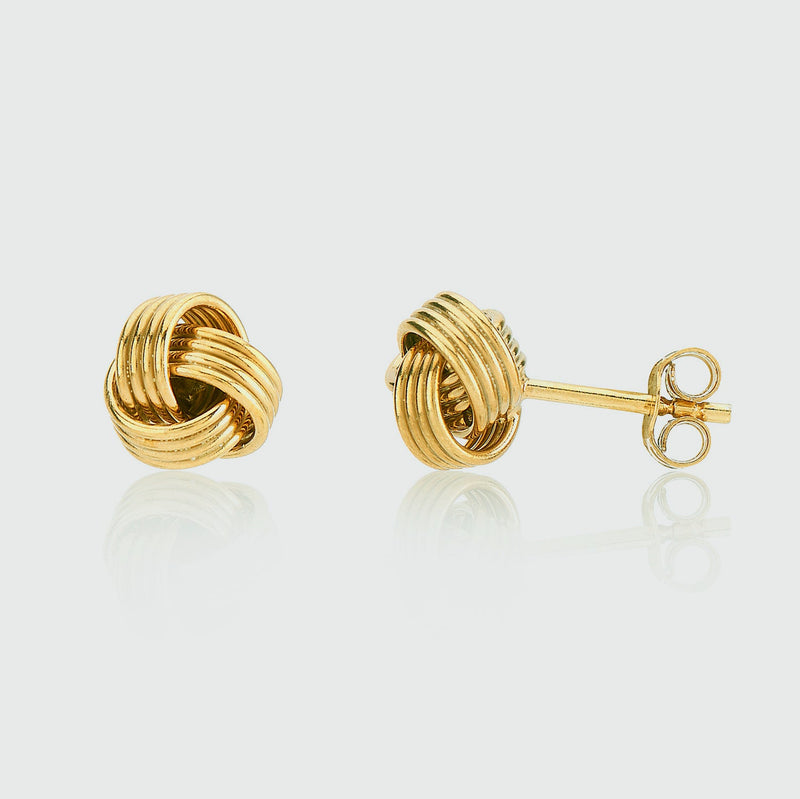 Cranley Gold Vermeil Triple Knot Stud Earrings-Auree Jewellery