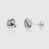 Cranley Sterling Silver Triple Knot Stud Earrings-Auree Jewellery