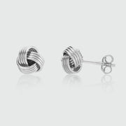 Cranley Sterling Silver Triple Knot Stud Earrings