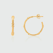 Deia Piccolo Yellow Gold Vermeil Kiss Hoop Earrings-Auree Jewellery