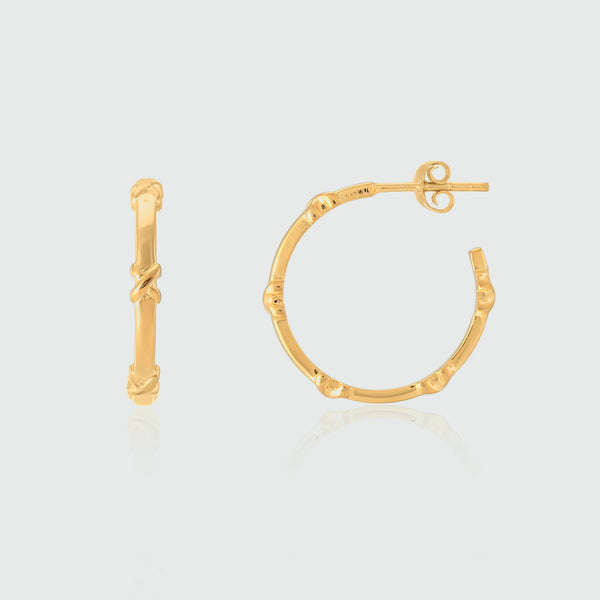 Deia Piccolo Yellow Gold Vermeil Kiss Hoop Earrings-Auree Jewellery