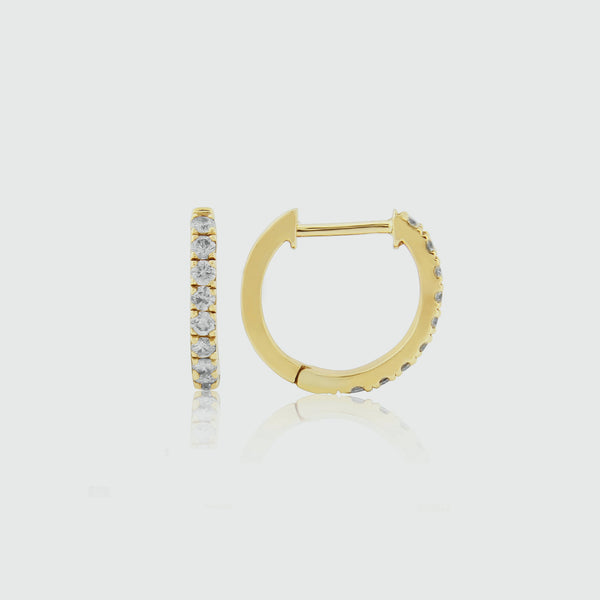 Dovehouse Gold Vermeil & Cubic Zirconia Hoop Earrings-Auree Jewellery