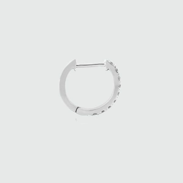 Dovehouse Single Sterling Silver & Cubic Zirconia Hoop Earring