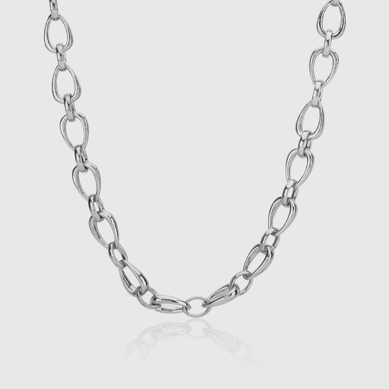 Egerton Sterling Silver Raindrop Link Necklace