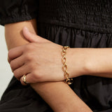Egerton 9ct Yellow Gold Raindrop Link Bracelet-Auree Jewellery