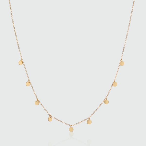 Frascati Yellow Gold Multi Disc Necklace-Auree Jewellery