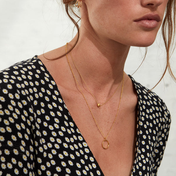 Garda 18ct Yellow Gold Vermeil Single Nugget Necklace