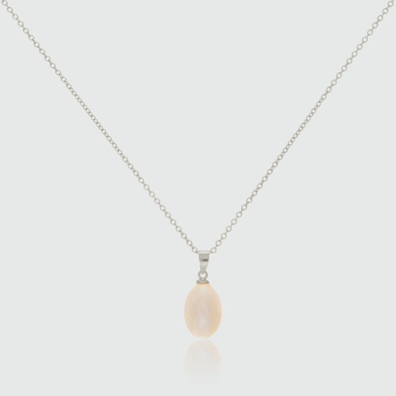 Gloucester White Freshwater Pearl & Sterling Silver Pendant-Auree Jewellery