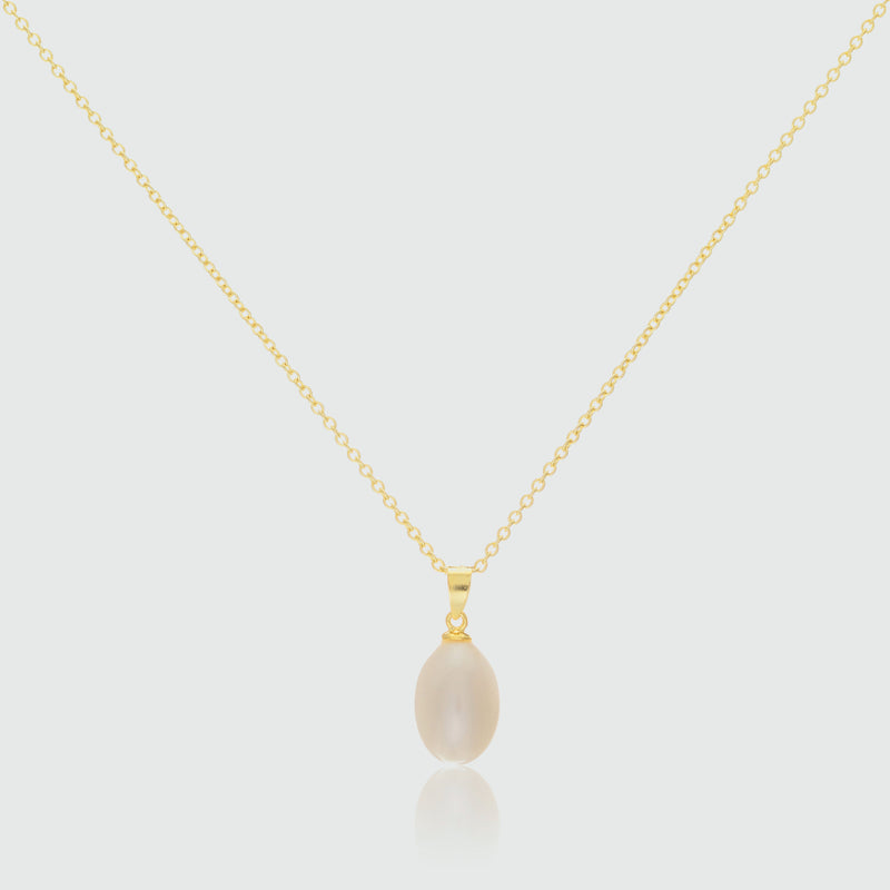 Gloucester White Freshwater Pearl & Gold Vermeil Pendant-Auree Jewellery