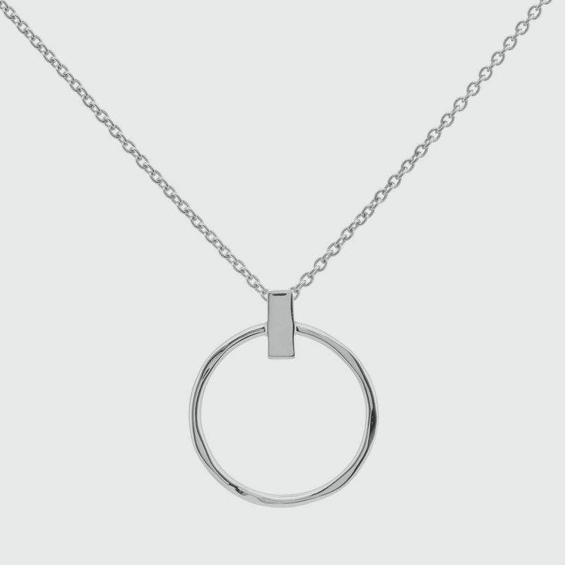 Granada Sterling Silver Circle and Bar Necklace