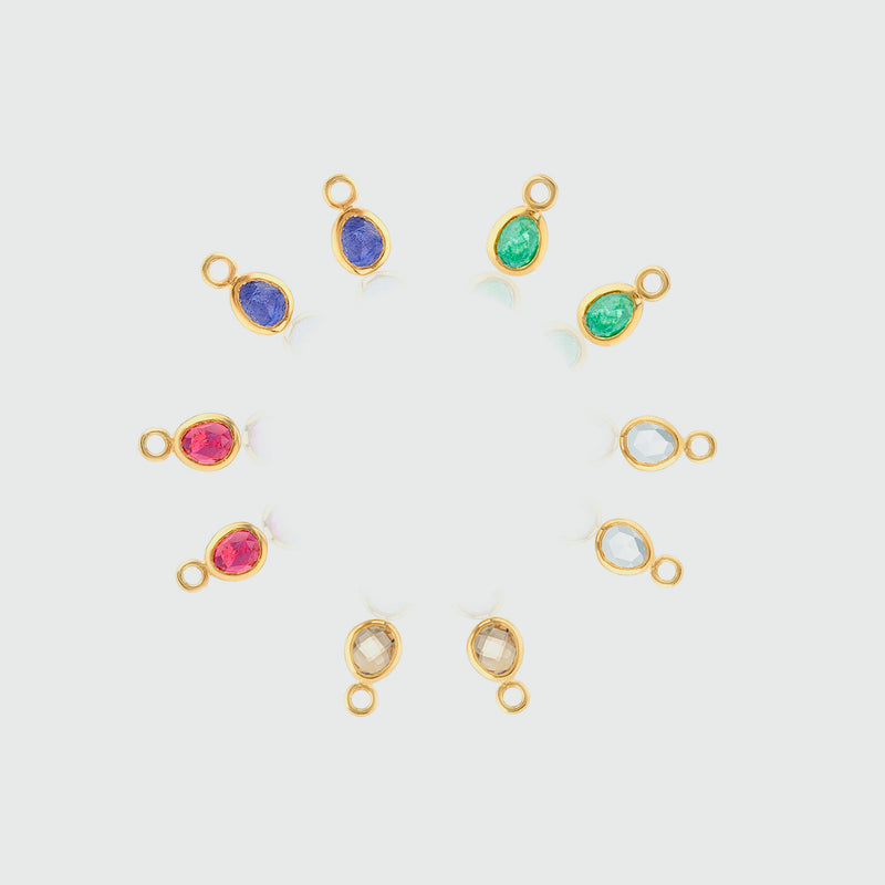 Hampton Ruby & Gold Vermeil Interchangeable Gemstone Earrings-Auree Jewellery