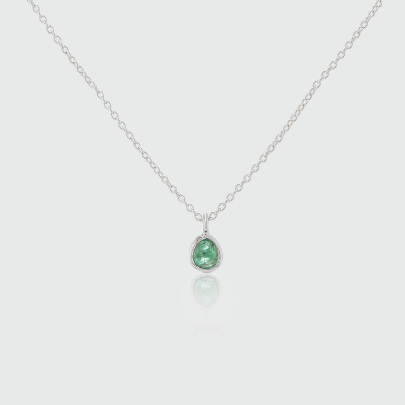 Heart Chakra Men's Silver Necklace - Emerald | Charlotte's Web Jewellery |  Wolf & Badger