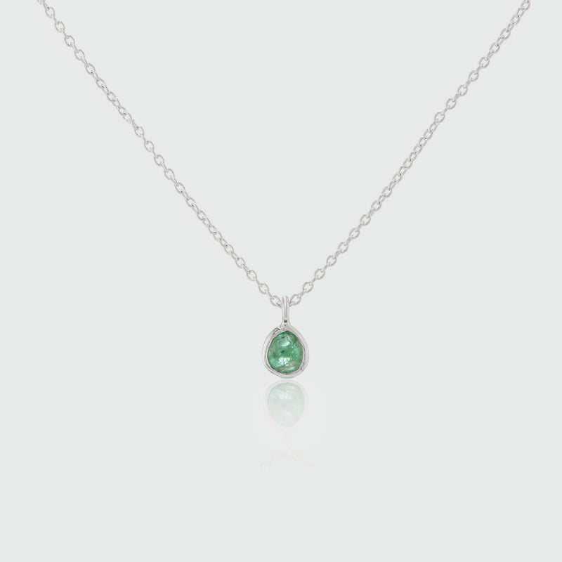 Hampton Emerald & Sterling Silver Necklace-Auree Jewellery