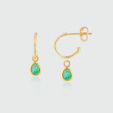 Hampton Emerald & Gold Vermeil Interchangeable Gemstone Earrings-Auree Jewellery