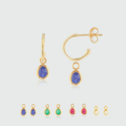 Hampton Gold Vermeil Interchangeable Gemstone Earrings-Auree Jewellery