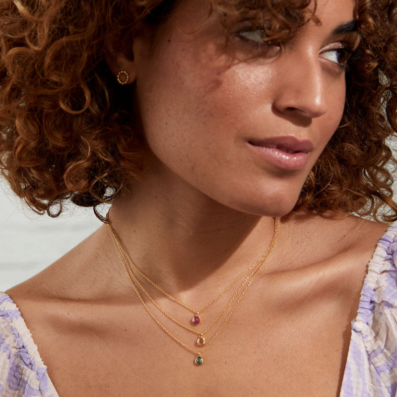 Hampton Ruby & Gold Vermeil Necklace-Auree Jewellery