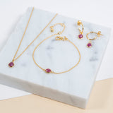 Hampton Ruby & Gold Vermeil Necklace-Auree Jewellery