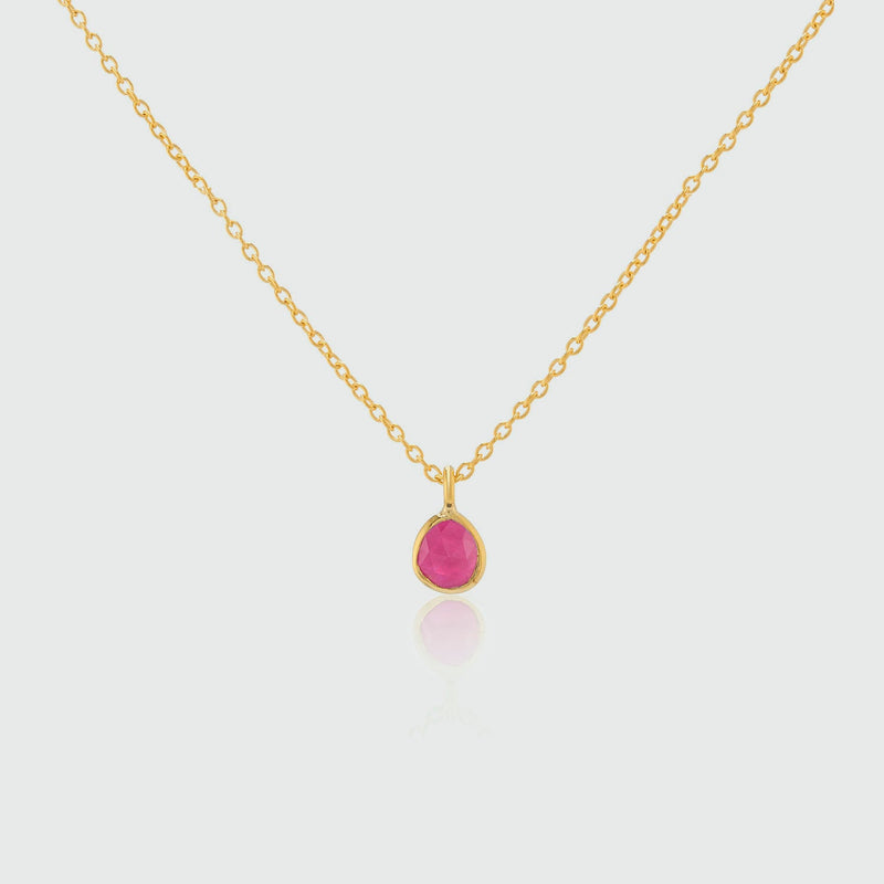 Hampton Ruby & Gold Vermeil Necklace-Auree Jewellery