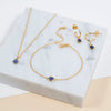 Hampton Sapphire & Gold Vermeil Interchangeable Gemstone Earrings-Auree Jewellery