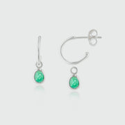 Hampton Emerald & Silver Interchangeable Gemstone Earrings