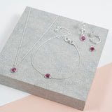 Hampton Ruby & Silver Interchangeable Gemstone Earrings
