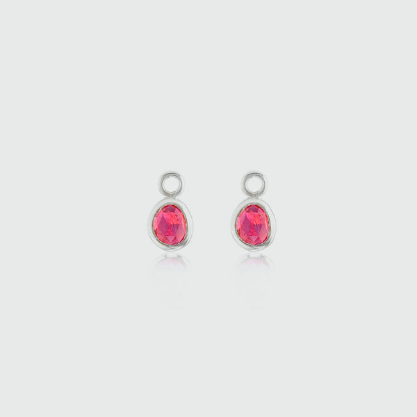 Hampton Ruby & Sterling Silver Interchangeable Gemstone Drops-Auree Jewellery