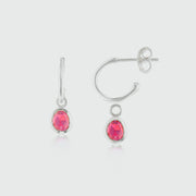 Hampton Ruby & Silver Interchangeable Gemstone Earrings-Auree Jewellery