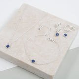 Hampton Sapphire & Silver Interchangeable Gemstone Earrings