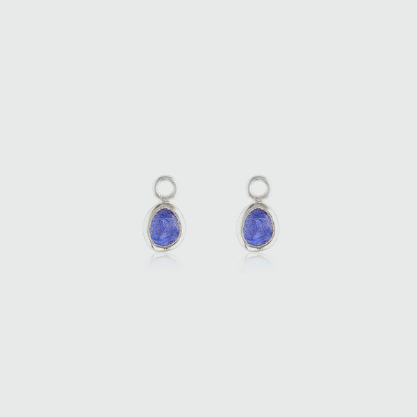 Hampton Sapphire & Silver Interchangeable Gemstone Drops-Auree Jewellery