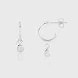 Hampton Moissanite & Silver Interchangeable Gemstone Earrings-Auree Jewellery