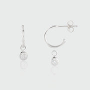 Hampton Moissanite & Silver Interchangeable Gemstone Earrings-Auree Jewellery