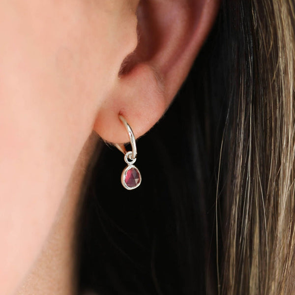 Hampton Ruby & Sterling Silver Interchangeable Gemstone Drops