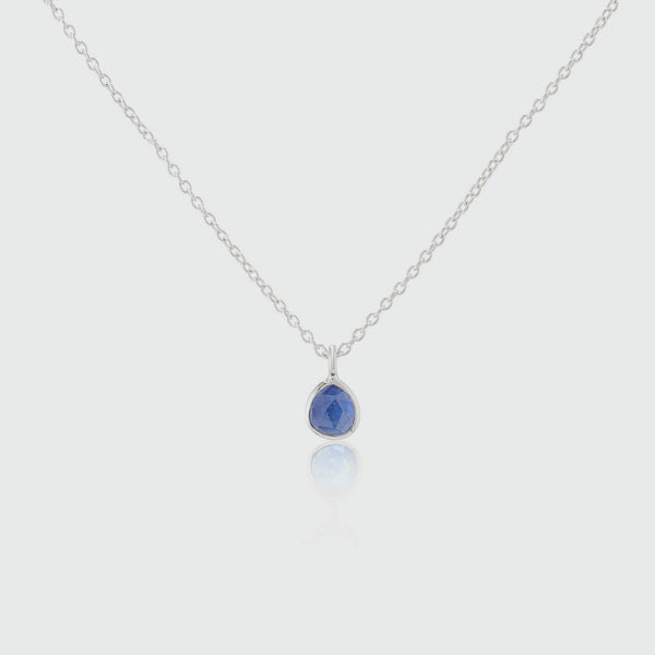 Hampton Sapphire & Sterling Silver Necklace-Auree Jewellery