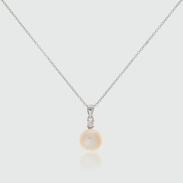 Harcourt White Pearl & Cubic Zirconia Sterling Silver Round Pendant