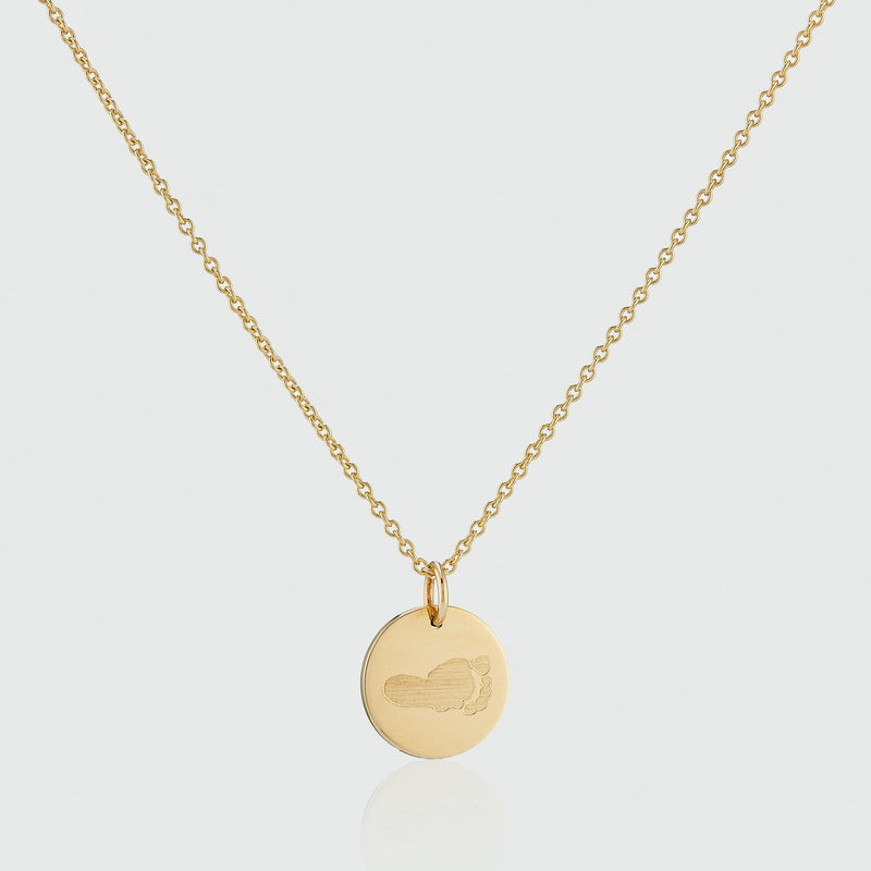 Bellevue 9ct Gold Footprint Pendant-Auree Jewellery