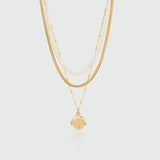 Layering Seychelles Pendant and Pearl Necklace Set