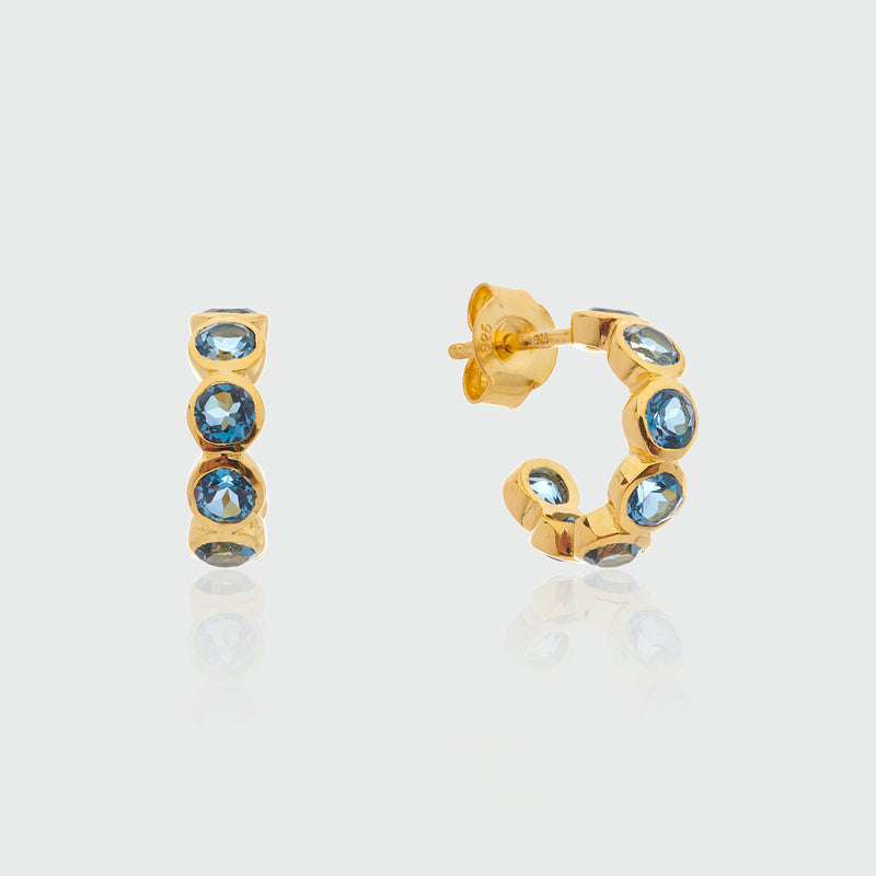 Limited Edition | Mini London Topaz & Gold Vermeil Hoop Earrings