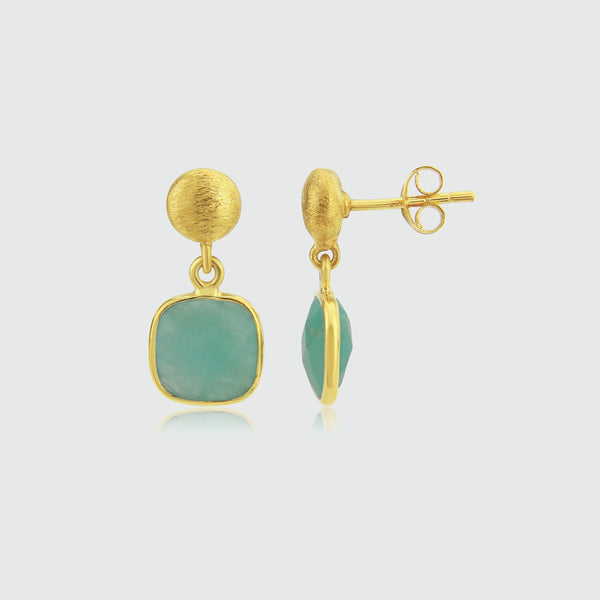 Iseo Amazonite & Gold Vermeil Earrings