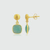 Iseo Amazonite & Gold Vermeil Earrings-Auree Jewellery