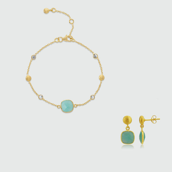Iseo Amazonite & Gold Vermeil Jewellery Set
