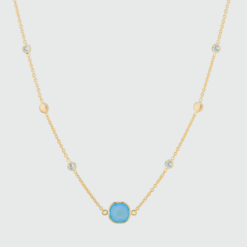Iseo Blue Chalcedony & Gold Vermeil Necklace