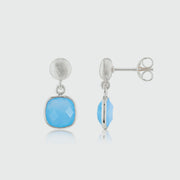Iseo Blue Chalcedony & Silver Earrings