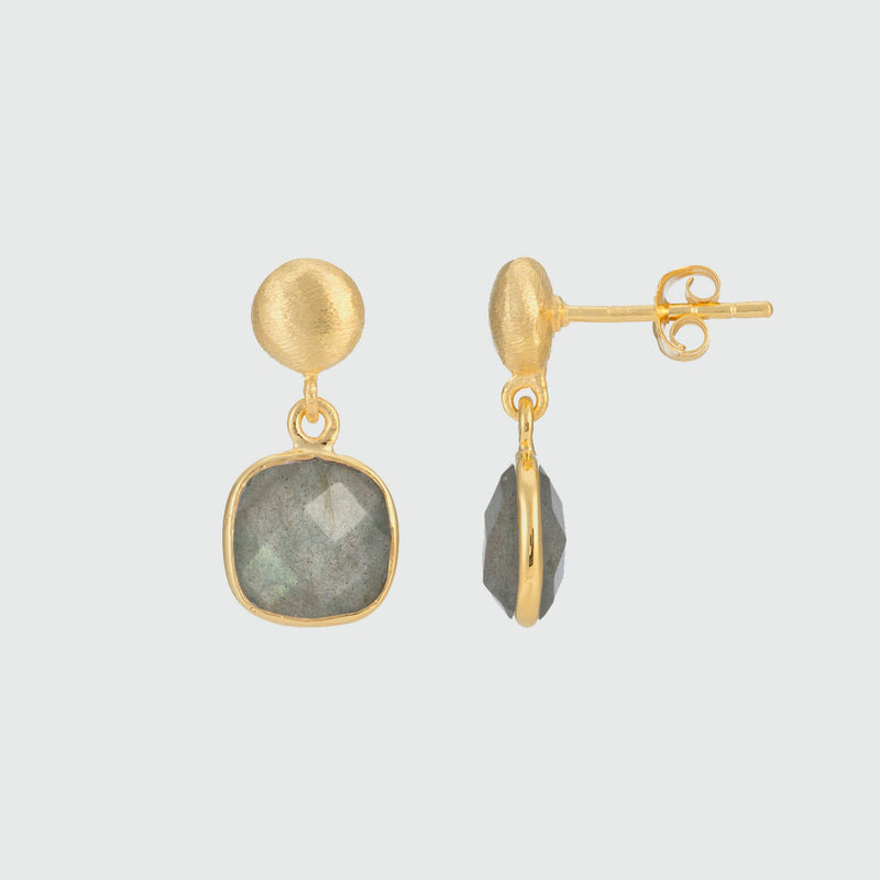 Iseo Labradorite & Gold Vermeil Earrings-Auree Jewellery