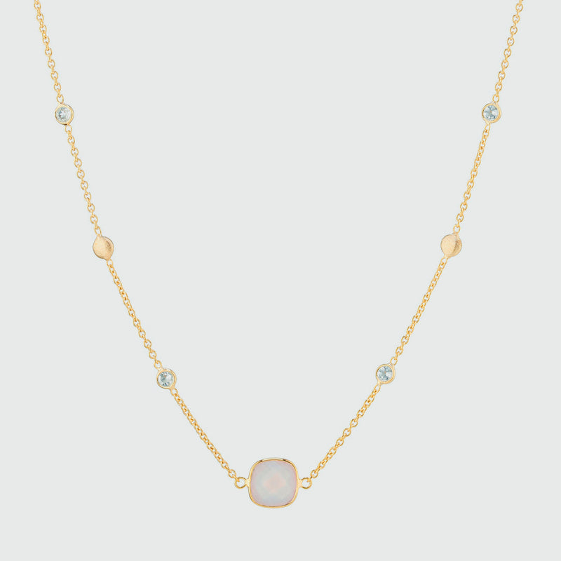 Iseo Pink Chalcedony & Gold Vermeil Necklace-Auree Jewellery