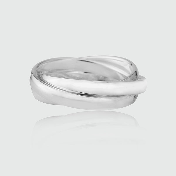 Knightsbridge Sterling Silver Russian Wedding Ring-Auree Jewellery