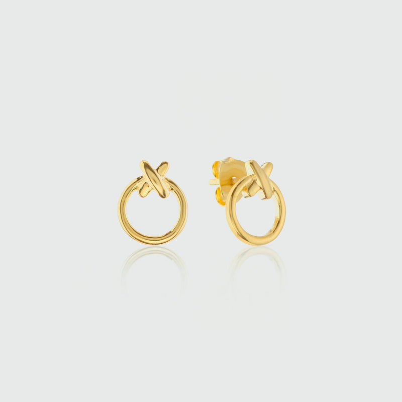 Manacor Friendship Gold Vermeil Kiss Stud Earrings