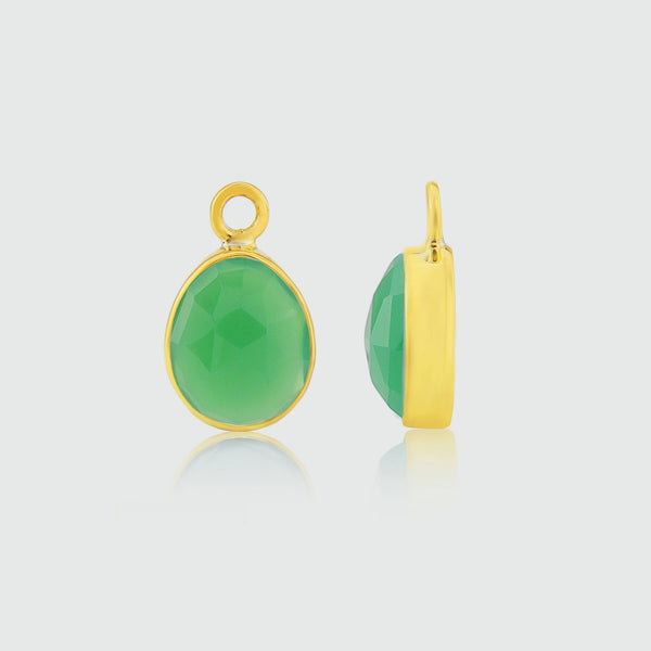 Manhattan Gold & Chrysoprase Interchangeable Gemstone Drops-Auree Jewellery