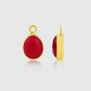 Manhattan Gold & Fuchsia Pink Chalcedony Interchangeable Gemstone Drops-Auree Jewellery