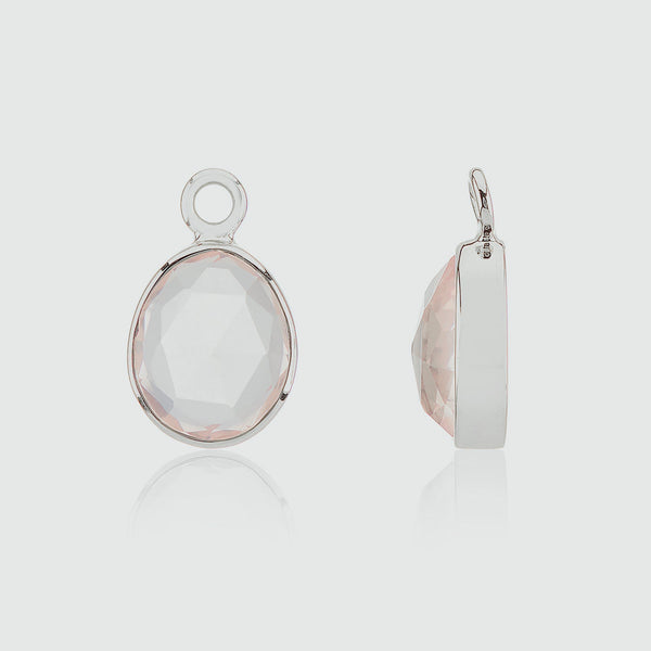 Manhattan Silver & Rose Quartz Interchangeable Gemstone Drops